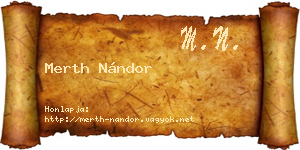 Merth Nándor névjegykártya